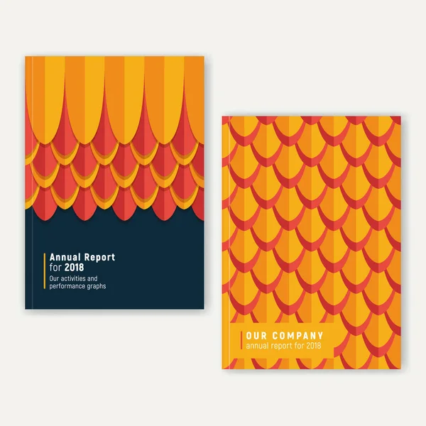 Vektör yıllık rapor şablonu. Gösterişli bir şekilde dekore edilmiş tasarım yıllık raporunu veya herhangi bir tam sayfa Dergi tasarım. 