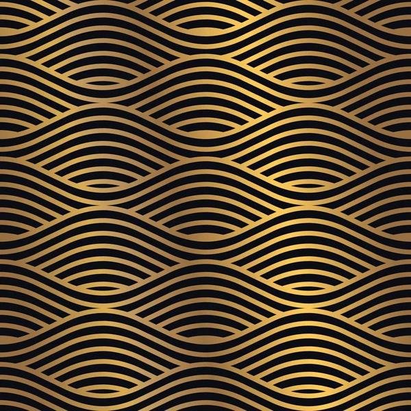 Golden Seamless Pattern Dark Background Minimal Design Pattern Combined Flashy — Stock Vector