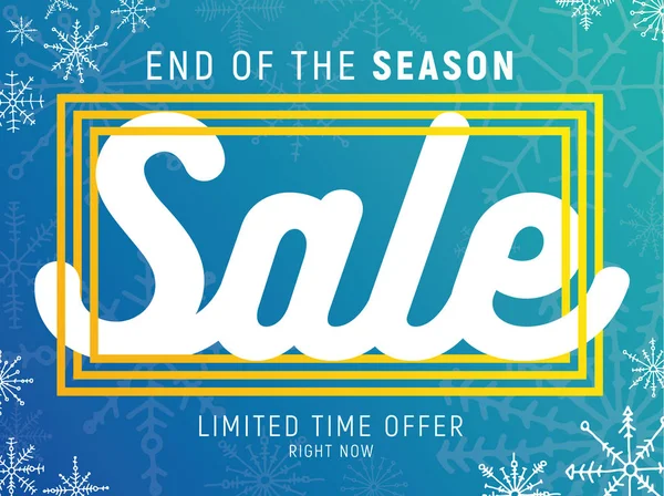 Winter Sale Vector Banner Template Central Typographic Motive Surrounded Icy — Stock Vector