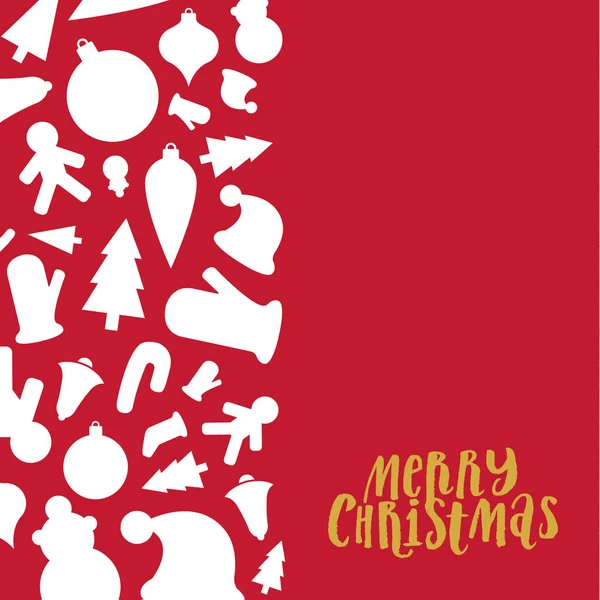 Festlicher Weihnachtlicher Hintergrund Komposition Aus Weißen Traditionellen Weihnachtsgegenständen Perfekt Als — Stockvektor