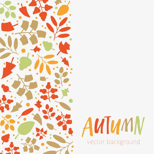 Vektor Herbst Hintergrund Streifen Illustrierter Herbstblätter Mit Handbeschriftetem Herbsttext Kann — Stockvektor
