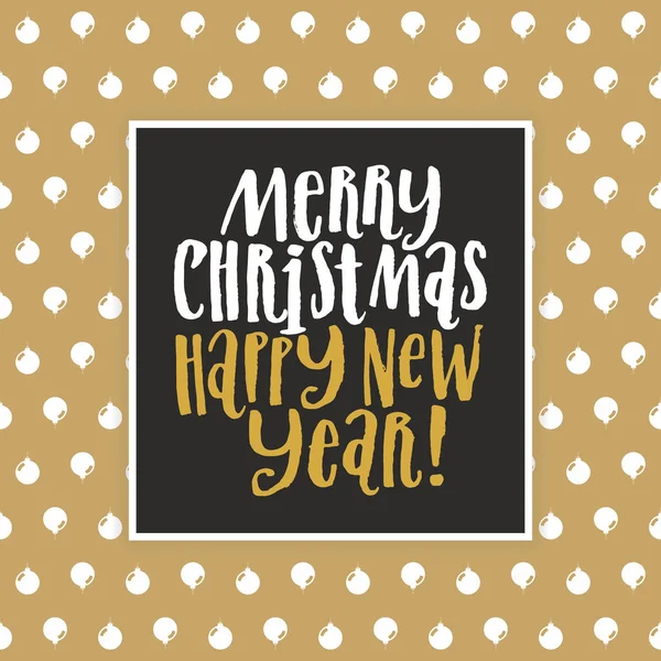 Merry Christmas Nad Gelukkig Nieuwjaar Hand Belettering Inscriptie Voor Wintervakantie — Stockvector