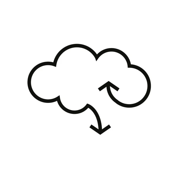 Icono Del Esquema Almacenamiento Nube Nube Con Flechas Para Cargar — Vector de stock