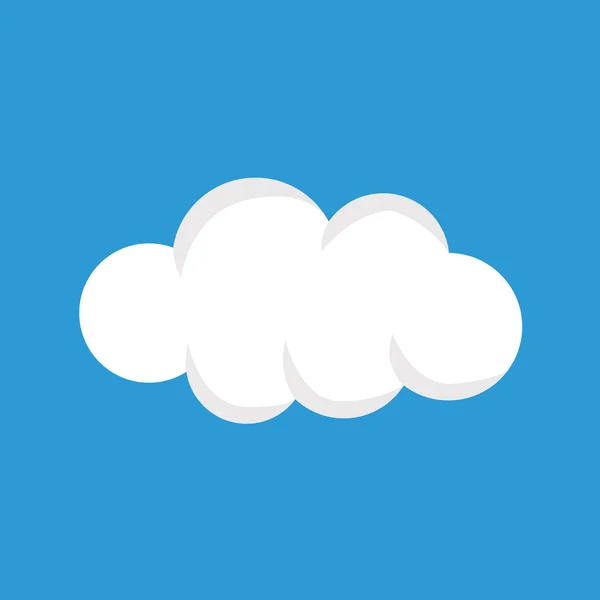 White Cloud Blue Background Icon Illustrated Icon Symbol Object Cloud — Stock Vector