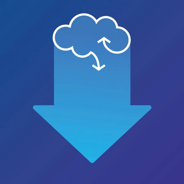 Icono Descarga Almacenamiento Datos Nube Fondo Azul Descargue Sus Datos — Vector de stock