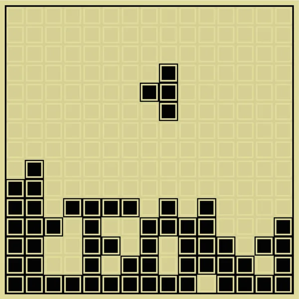 Παίζοντας Tetris Δύο Χρώμα Οθόνη Εννοιολογική Απεικόνιση Τυχερών Παιχνιδιών Ρετρό — Διανυσματικό Αρχείο