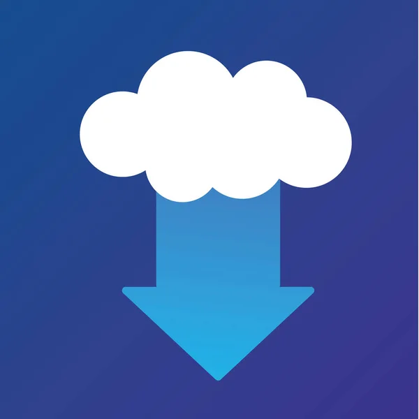 Icono Descarga Almacenamiento Datos Nube Fondo Azul Descargue Sus Datos — Vector de stock