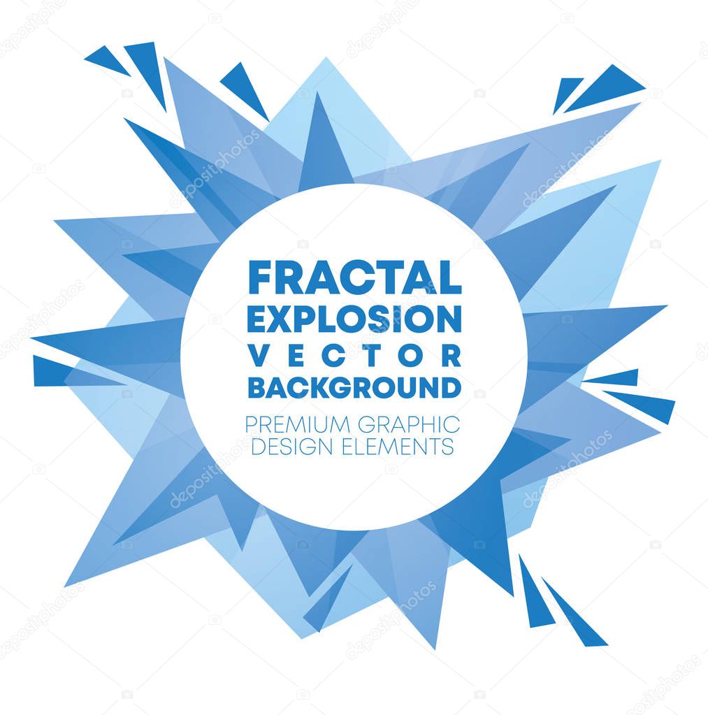 Fractal crystal banner isolated on white background. Promotion banner, website element or sticker. Useful for both digital and print design. Modern collection of creative banners.