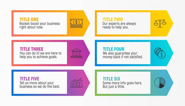 Regenbogen Gradient Infografik Templte Minimal Nummeriertes Banner Für Diagramm Präsentation — Stockvektor