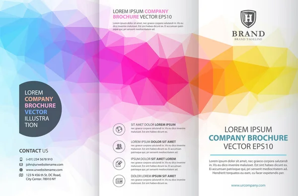 Astratto Colorato Geometrico Trifold Brochure Modello Design — Vettoriale Stock