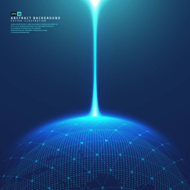 Dünya uzay gezegen mavi ışınları ile