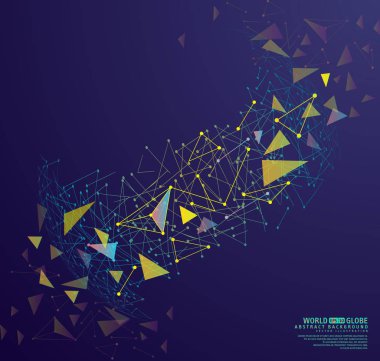 Noktalar ve çizgiler bağlanma ile soyut geometrik arka plan