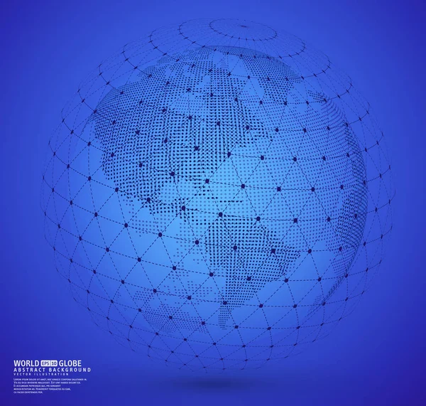 Globe Terrestre Avec Sphare Filaire — Image vectorielle