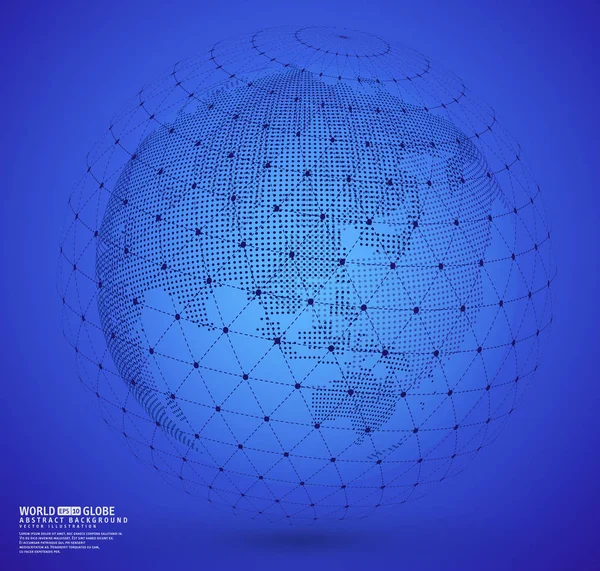 Globo Terra Com Esfregaço Wireframe —  Vetores de Stock