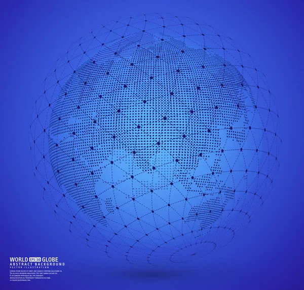 Globe Terrestre Avec Sphare Filaire — Image vectorielle