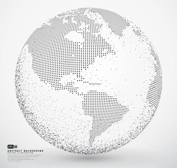 Abstracte Gestippelde Globe Earth — Stockvector