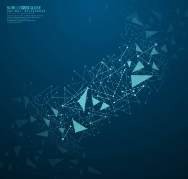 Noktalar ve çizgiler bağlanma ile soyut geometrik arka plan