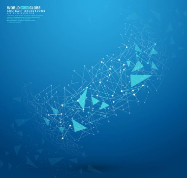 Noktalar ve çizgiler bağlanma ile soyut geometrik arka plan