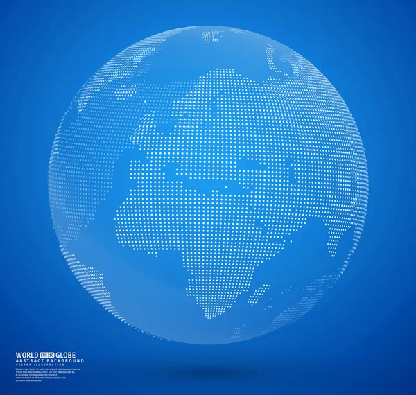 Blue Abstrait Vecteur Globe Pointillé — Image vectorielle