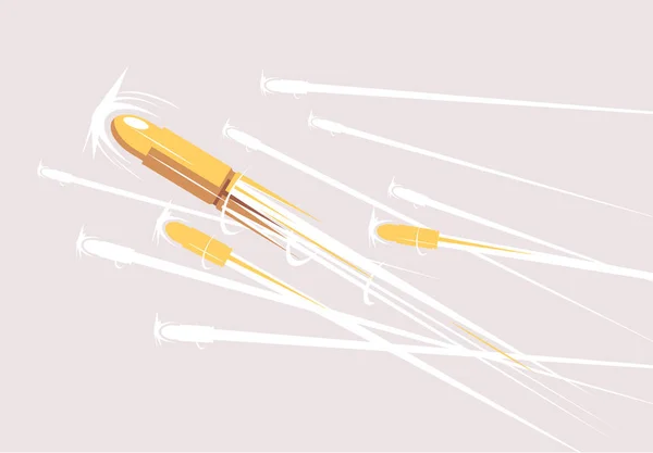 Uçan mermi, çekim vektör Illustration