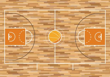  Basketbol sahası vektör görüntü, üst görünüm, mahkeme devresi