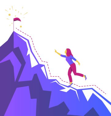 bir kızın silüetinin vektör imagevector görüntü hedefe kadar yükselir, bir kızın silüetinin sonucu elde etmek için arzu, hedefe kadar yükselir, t