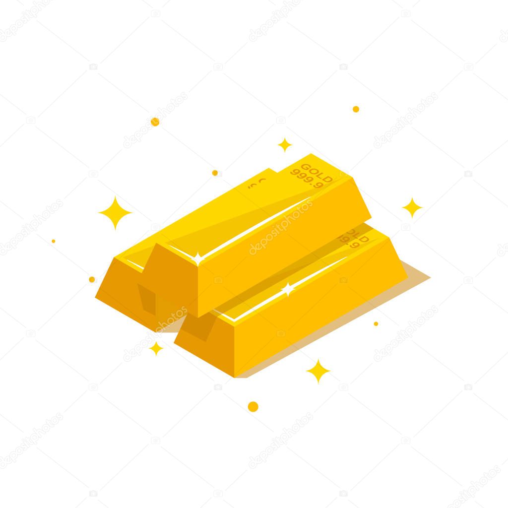 Vector image of gold bars of isometry