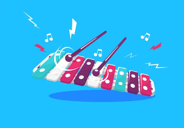 Illustration Vectorielle Xylophone Instrument Musique Pour Enfants — Image vectorielle