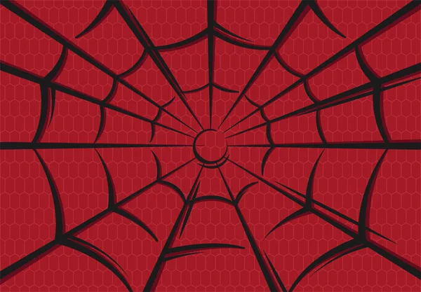 Ilustração Vetorial Imagem Fundo Teia Homem Aranha Sobre Fundo Vermelho — Vetor de Stock