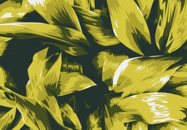 Büyük bitki yapraklarının yeşil arka planının vektör çizimi