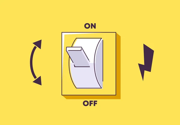 Vector Illustratie Van Het Mechanisme Voor Het Uitschakelen Van Elektriciteit — Stockvector