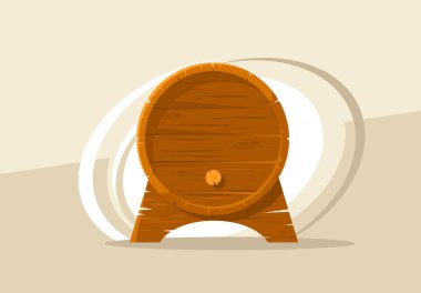 Şarap fıçısının vektör görüntüsü.