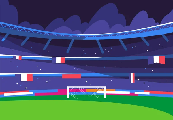 Ilustración Vectorial Estadio Fútbol Stands Fútbol Puertas — Archivo Imágenes Vectoriales