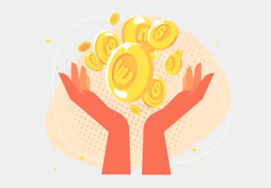  Uluslararası para birimlerinin altın sikkelerini tutan iki elin temsilcisi