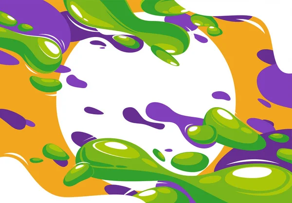 Векторна Ілюстрація Абстрактного Фону Зеленими Фіолетовими Бульбашками Плавають Діагоналі Динамічний — стоковий вектор