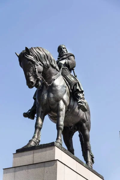 Jan Zizka Statua Equestre Monumento Nazionale Vitkov Praga Repubblica Ceca — Foto Stock