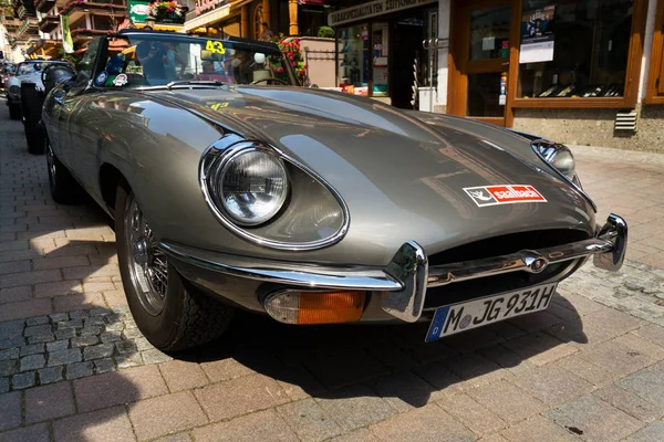 Saalbach Hinterglemm Austria June 2018 Vintage Car Jaguar Type Convertible — Stock Photo, Image