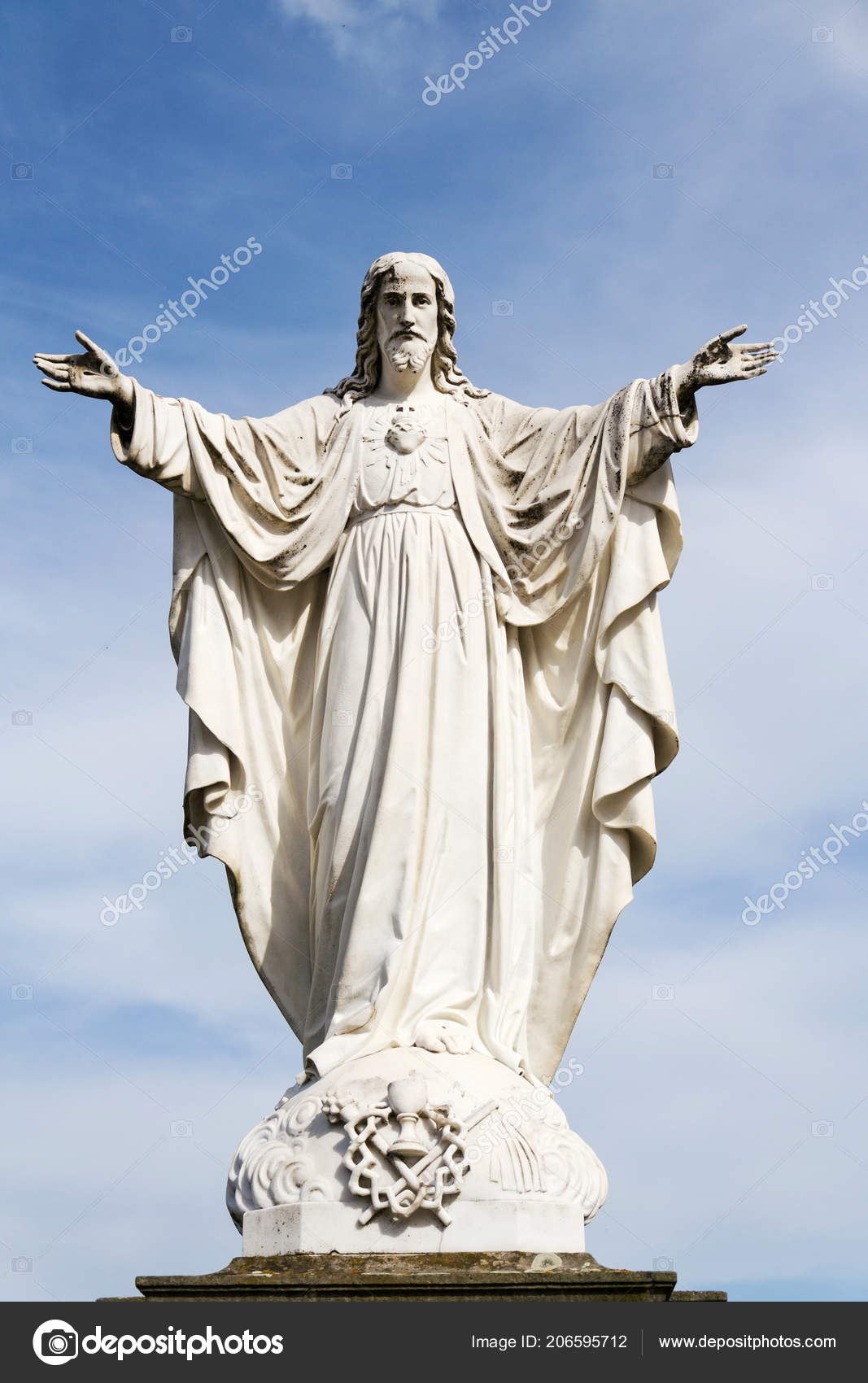 Jesus Christ Open Arms Statue Front Pilgrimage Basilica Assumption