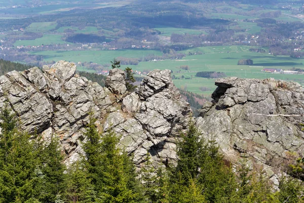 Vagga Bildande Virive Kameny Virvlande Stenar Jested Bergstopp Med Liberec — Stockfoto