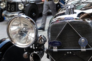 Saalbach-Hinterglemm, Avusturya-21 Haziran 2018: Vintage İngiliz lüks araba Lagonda oldsmobile kıdemli 21 Haziran 2018 Saalbach-Hinterglemm, Avusturya.