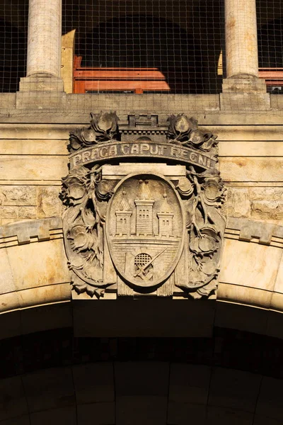 Powder Gate Tower Architecture Detail Royal Route Start Old Town — Stock Photo, Image