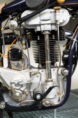 Prague, Çek Cumhuriyeti - 8 Mart 2018: Vintage kıdemli motosiklet Praga Bd 500 yıl 1927 Ulusal Teknik Müze 8 Mart 2018 üzerinde Prag, Çek Cumhuriyeti duruyor.