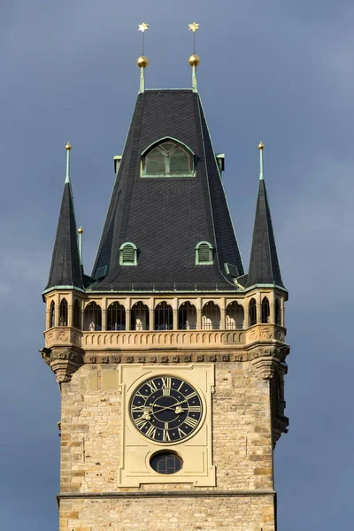 Altstadtturm Mit Rathausresten Altstadtplatz Unesco Weltkulturerbe Prag Tschechische Republik Sonnenaufgang — Stockfoto