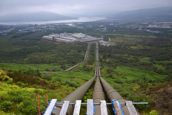 Penstocks Carrying Water Fort William Aluminium Smelter Plant Loch Linnhe — Stock Photo, Image
