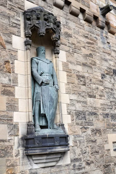 Detalle Estatua Bronce William Wallace Entrada Gatehouse Castillo Edinbugh Escocia — Foto de Stock