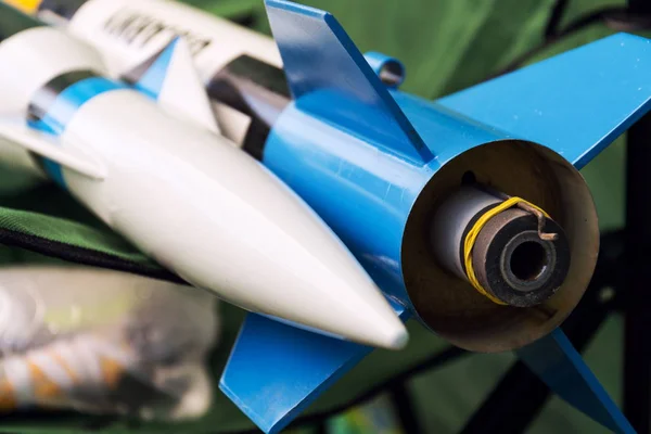 Rocket Model Prepare Takeoff Launch Summer Sunny Day — Stock Photo, Image