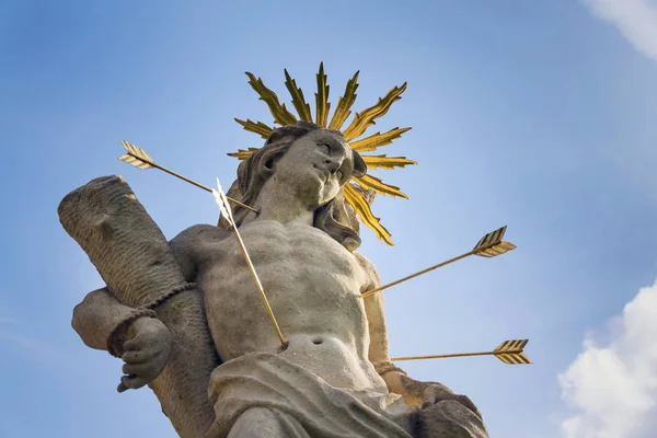 San Sebastián Disparó Con Flechas Estatua Mártir Columna Peste Mariana —  Fotos de Stock