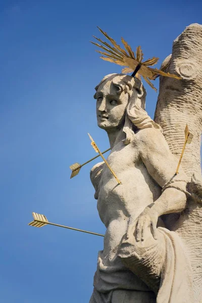 San Sebastián Disparó Con Flechas Estatua Mártir Columna Peste Mariana — Foto de Stock