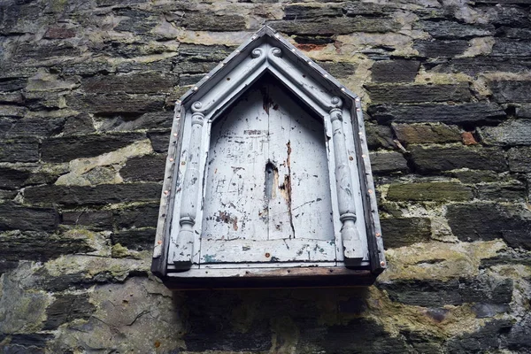 Panneau Affichage Vintage Bois Blanc Bleu Clair Avec Cadre Décoratif — Photo