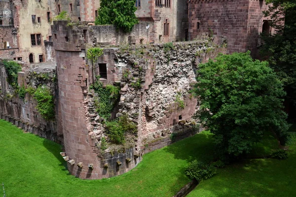 Ruinas Del Castillo Heidelberg Baden Wurttemberg Alemania Día Soleado Verano — Foto de Stock